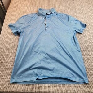 Boss Hugo Boss Polo Shirt Mens 2XL Blue Stripe Regular Fit Short Sleeve Casual‎